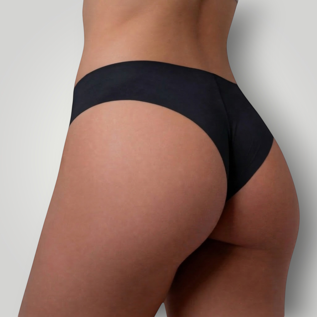 Calcinha W One Tanga Sem Costura Preta com Cintura Média