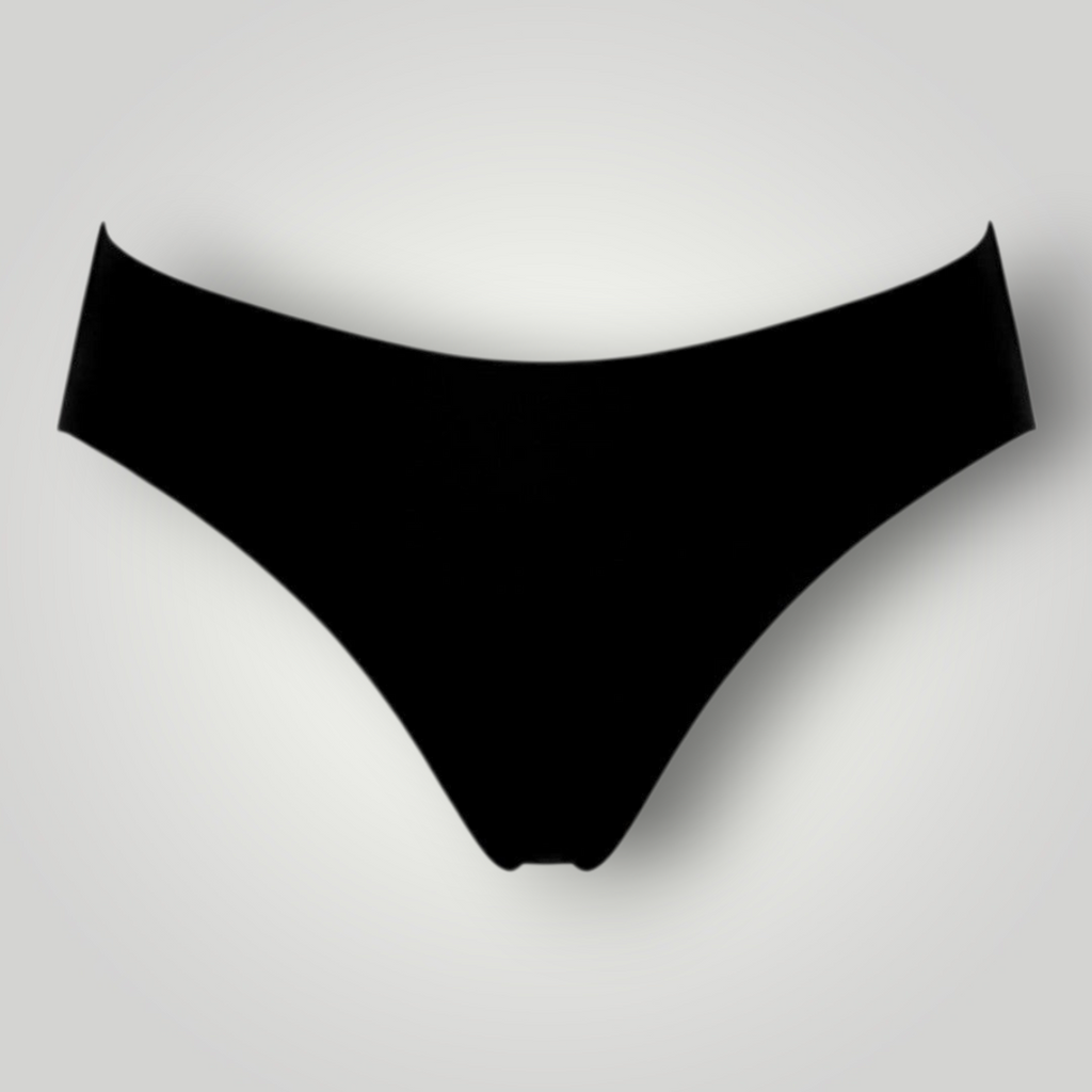 Calcinha W One Fio Dental Sem Costura Preta com Laterais Médias