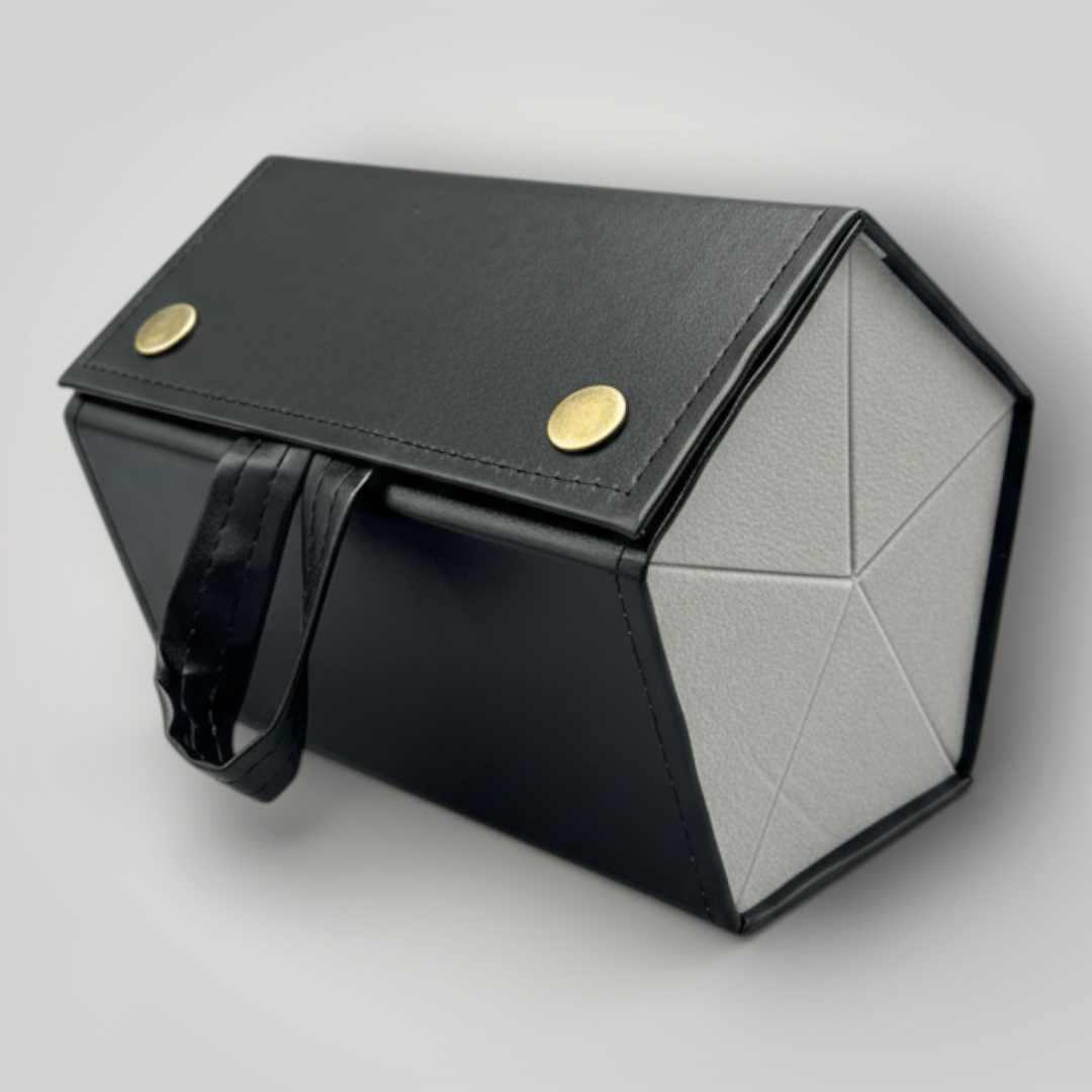 Case - Porta-Óculos Dobrável com 5 Divisórias Cor Preto