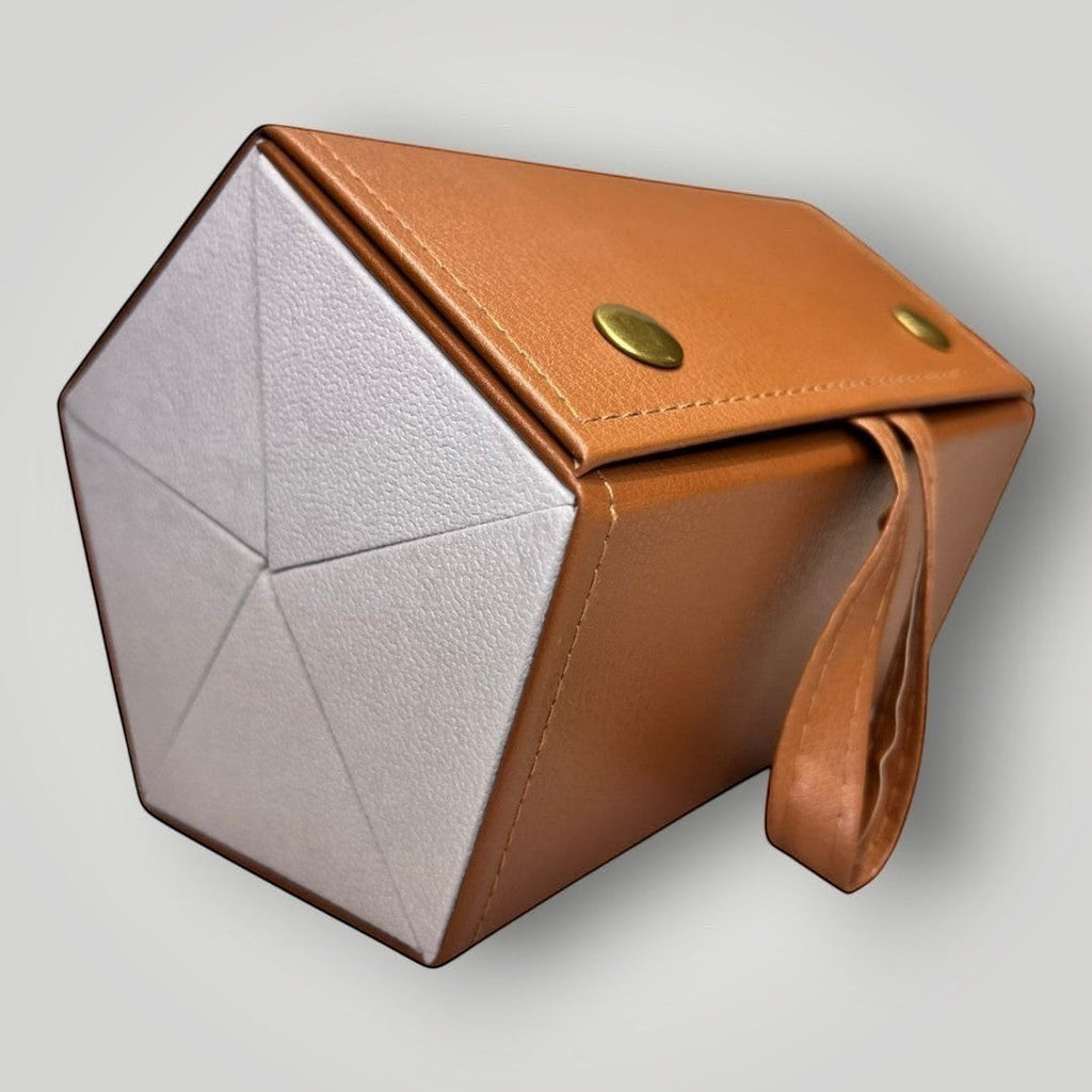 Case - Porta-Óculos Dobrável com 5 Divisórias Cor Caramelo