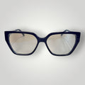 Armação de óculos de grau W One Brand Store estilo gatinho maxi em acetato azul marinho com design elegante.
