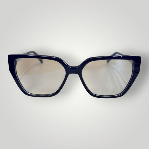 Armação de óculos de grau W One Brand Store estilo gatinho maxi em acetato azul marinho com design elegante.
