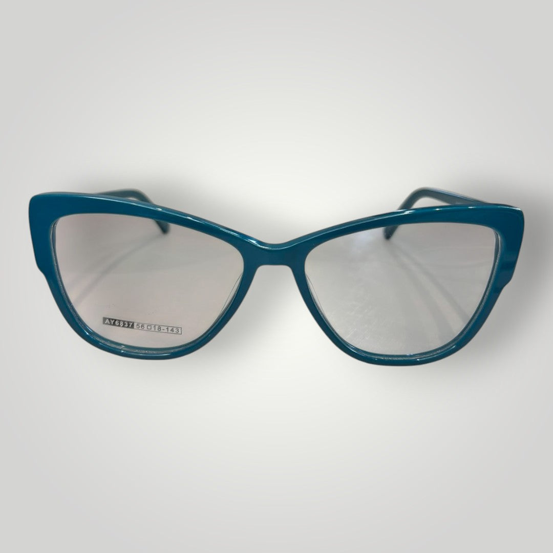 Armação de óculos de grau W One Brand Store estilo gatinho maxi em acetato verde escuro com design elegante
