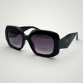 W One Brand Store black acetate maxi sunglasses with gradient lenses and UV400 protection.