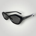 W One Brand Store black acetate butterfly sunglasses with grey lenses and UV400 protection.