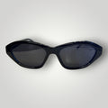 W One Brand Store black acetate cat-eye sunglasses with smoky lenses and UV400 protection.