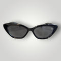 W One Brand Store black acetate cat-eye sunglasses with smoky lenses and UV400 protection.