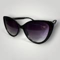 W One Brand Store black acetate maxi cat-eye sunglasses with black gradient lenses and UV400 protection.