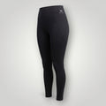 W One Brand Store black polyamide fitness leggings with knife pocket and logo detail. Ideal for workouts and daily wear.