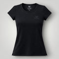 W One Brand Store black polyamide fitness t-shirt with subtle texture and crew neck. Ideal for workouts.