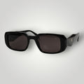 W One Brand Store black rectangular Diamond Premium sunglasses with UV400 protection and subtle W logo detail.