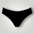 W One Brand Store black seamless thong underwear with medium sides, made of polyamide and elastane for a comfortable, invisible fit.
