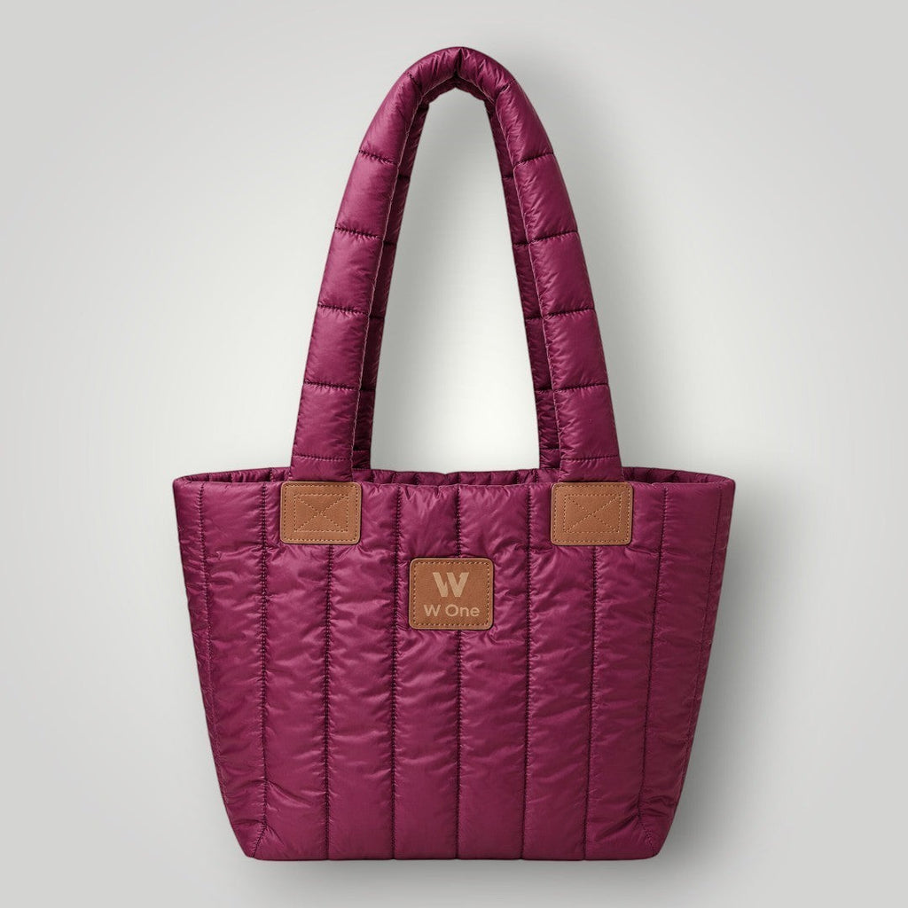 Bolsa Move Puffer Wine W One com acabamento acolchoado e alças reforçadas