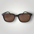 W One Brand Store matte brown acetate square sunglasses with brown lenses and UV400 protection.