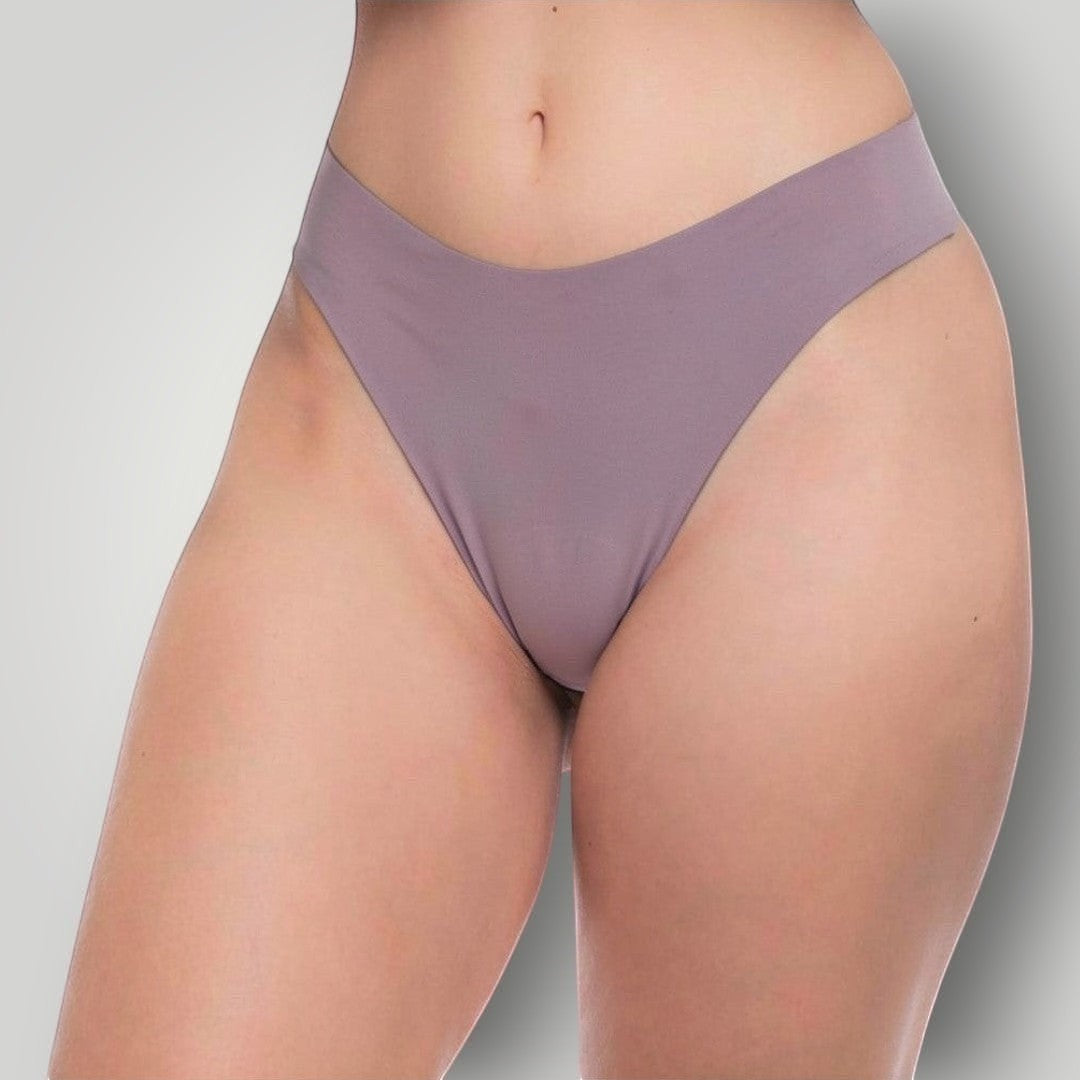 Calcinha fio dental W One Brand Store roxa sem costura com laterais médias em poliamida e elastano