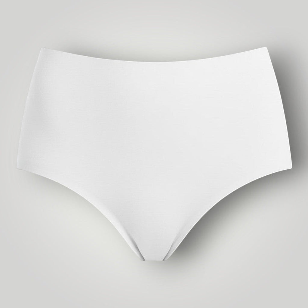 Calcinha hot pants W One Brand Store branca de cintura alta com acabamento sem costura e tecido macio