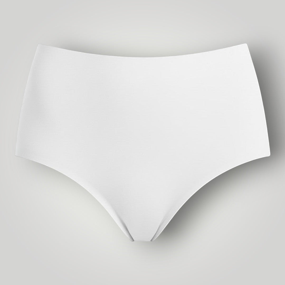 Calcinha hot pants W One Brand Store branca de cintura alta com acabamento sem costura e tecido macio