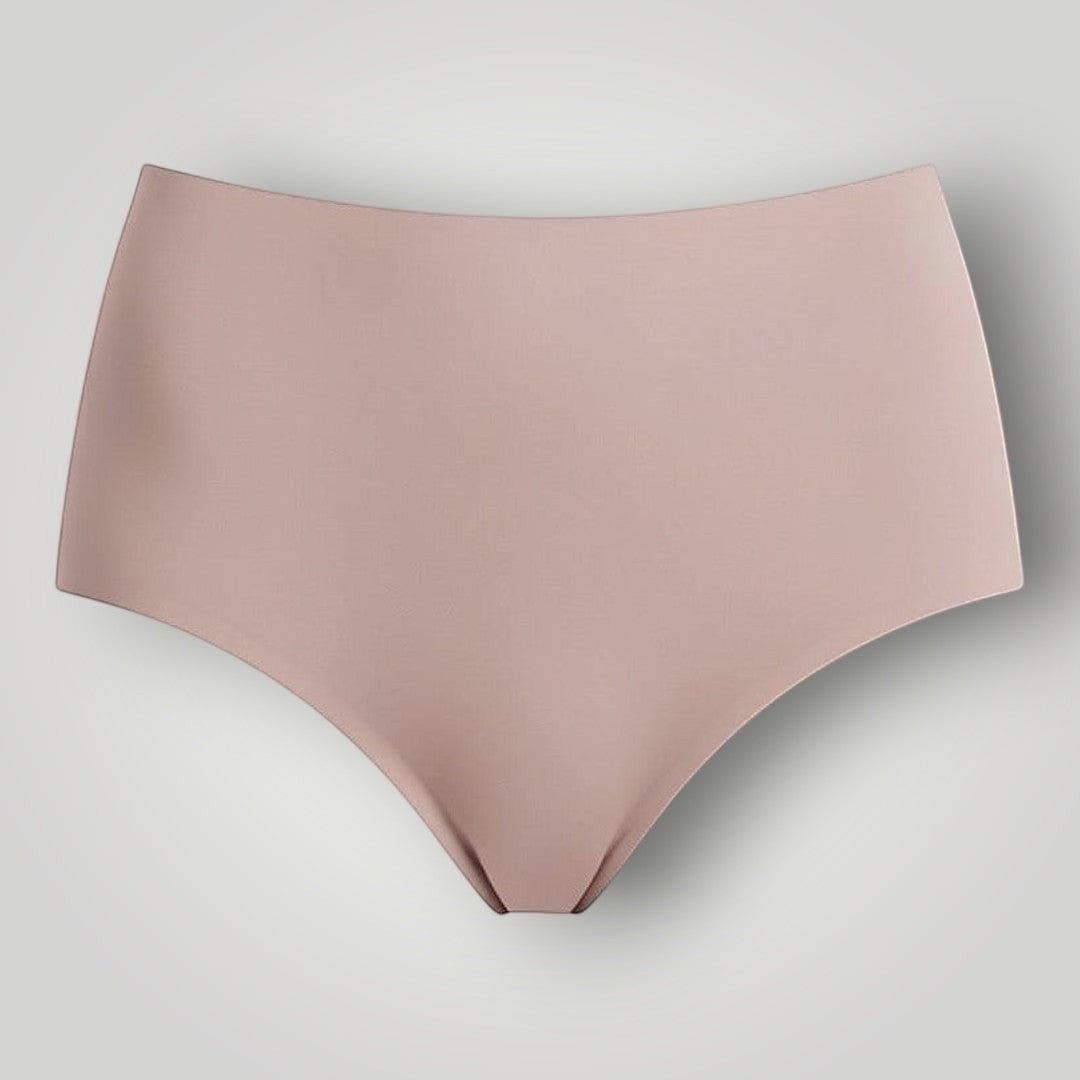 Calcinha hot pants W One Brand Store nude sem costura de cintura alta com toque macio e acabamento invisível