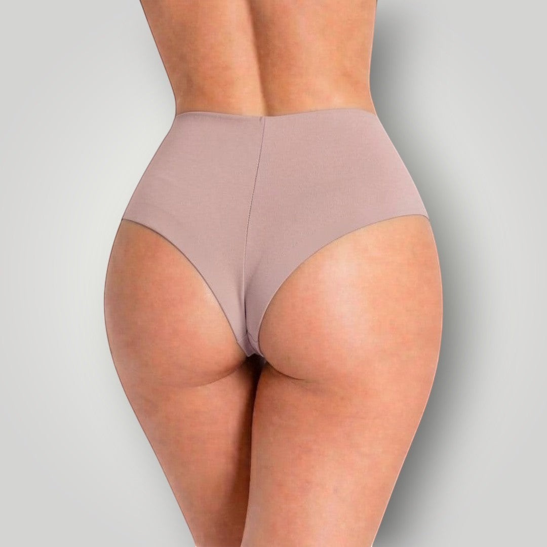 Calcinha hot pants nude sem costura W One Brand Store com cintura alta e acabamento invisível para uso diário