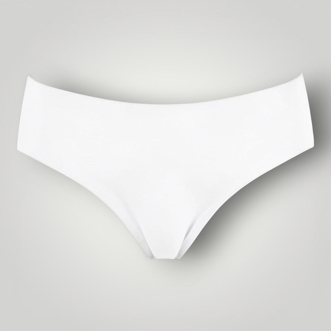 Calcinha tanga W One Brand Store branca sem costura com cintura média em poliamida e elastano