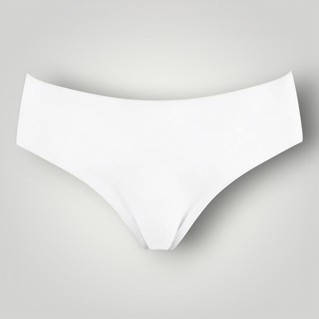 Calcinha tanga branca W One Brand Store sem costura com laterais largas e cintura média em poliamida