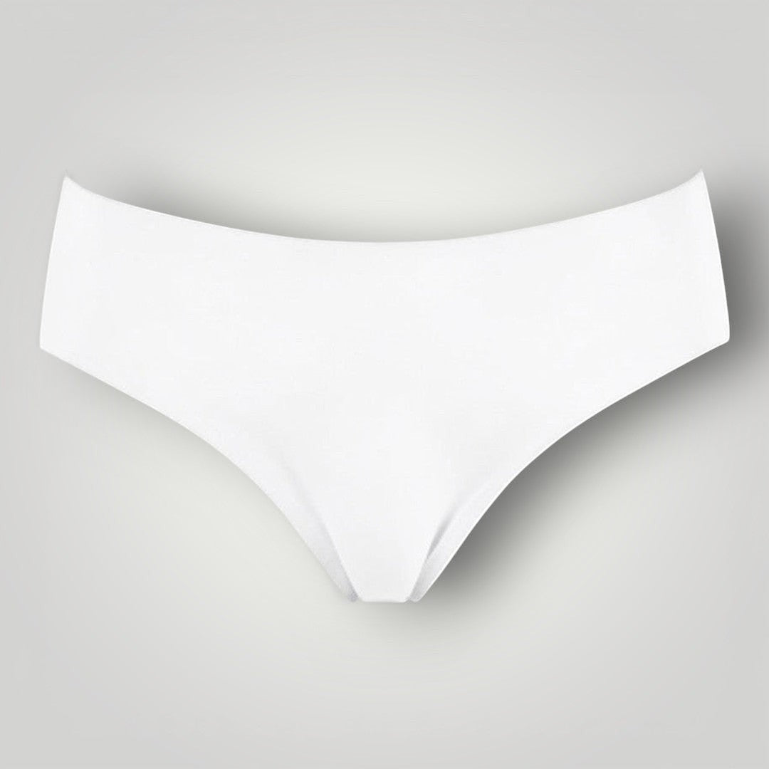 Calcinha tanga branca W One Brand Store sem costura com laterais largas e cintura média em poliamida