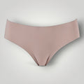 Calcinha tanga W One Brand Store nude sem costura com laterais largas e acabamento invisível