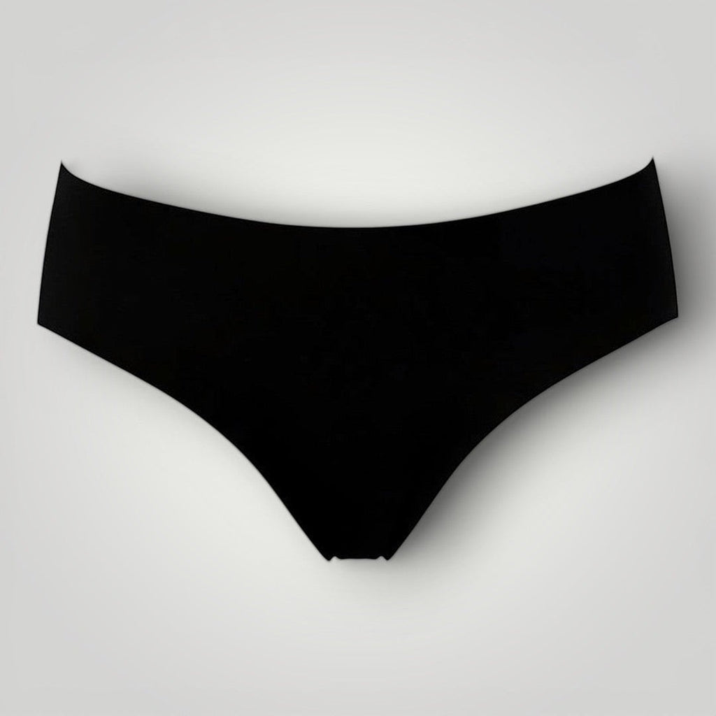 Calcinha tanga preta W One Brand Store sem costura com laterais largas e cintura média para conforto invisível