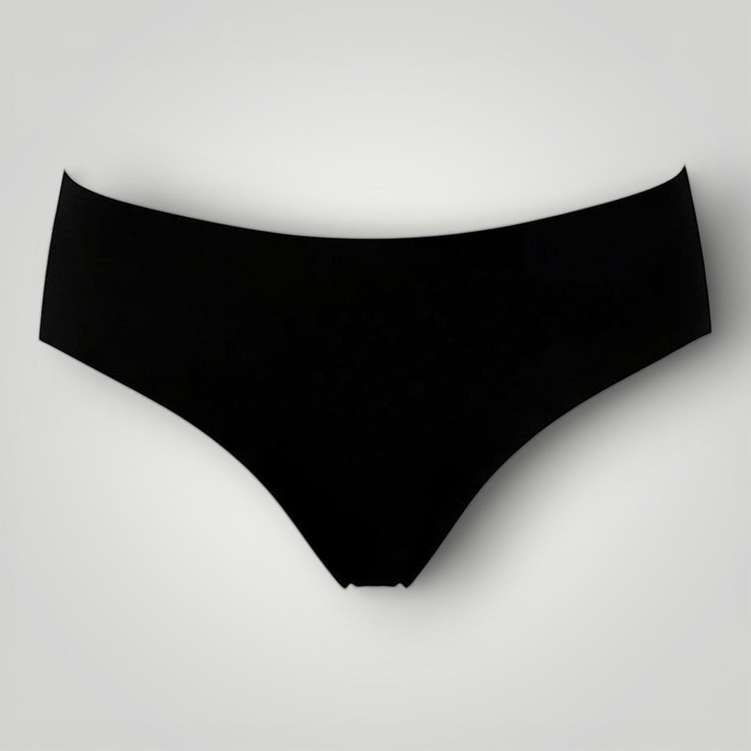 Calcinha tanga preta W One Brand Store sem costura com laterais largas e cintura média para conforto invisível