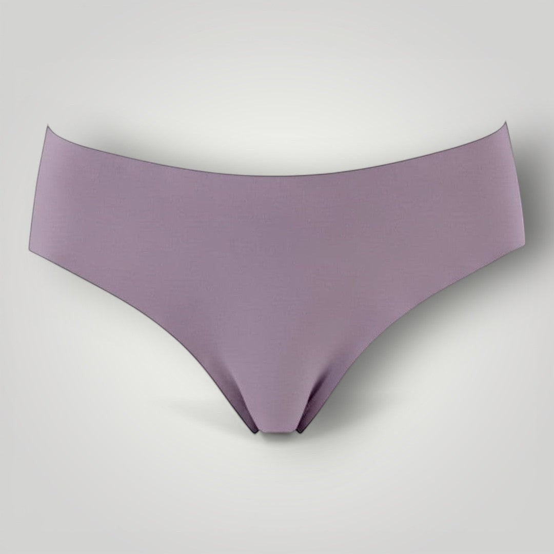 Calcinha tanga W One Brand Store roxa sem costura com laterais largas e cintura média, ideal para uso diário.