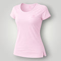 Camiseta feminina W One Brand Store Essence rosa balé de manga curta com tecido leve e proteção solar FPU 50+