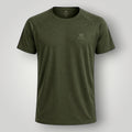 Camiseta W One Brand Store unissex verde militar com mangas raglan, tecido leve respirável e proteção solar FPU 50+