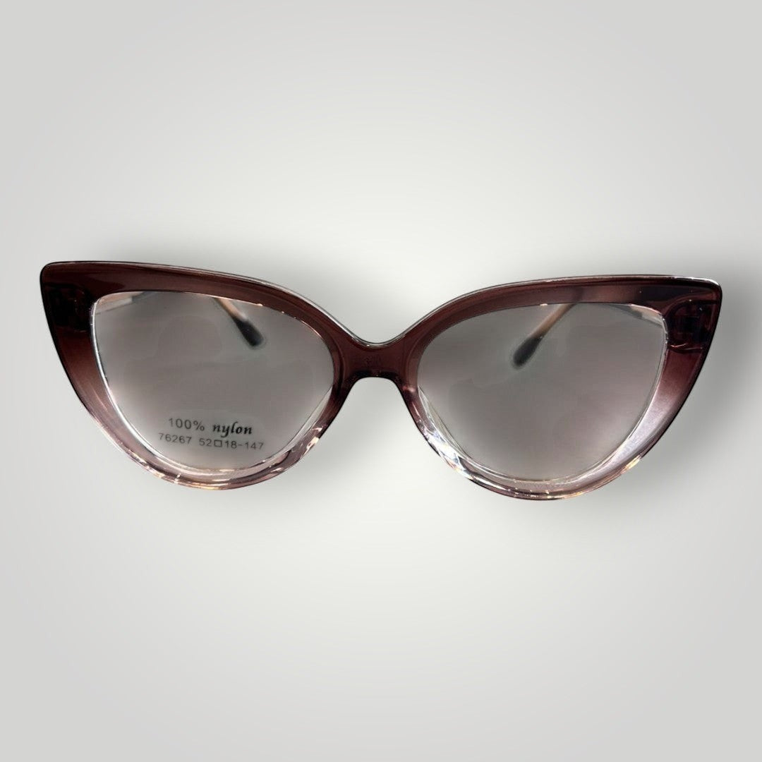 W One Brand Store cat-eye acetate eyeglasses in wine and pink, elegant and feminine design.
