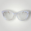W One Brand Store cat-eye clear polyamide glasses in transparent white. Lightweight and modern design.