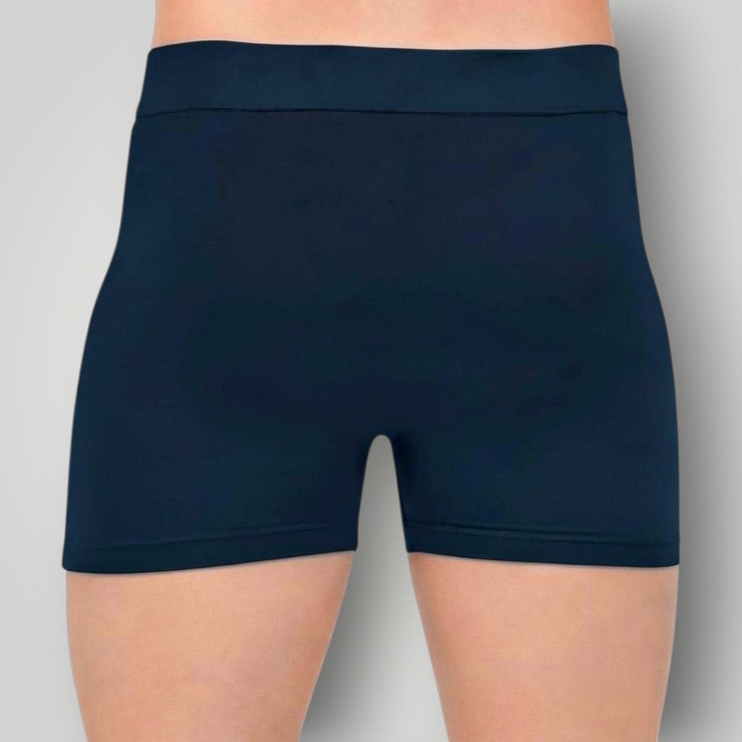 Cueca boxer W One Brand Store azul marinho em algodão com elastano, proporcionando ajuste confortável ao corpo.