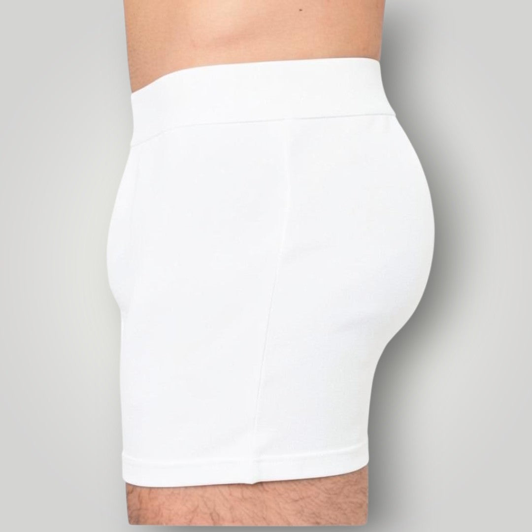 Cueca boxer branca W One Brand Store com tecnologia Thermo Dry, tecido respirável de algodão e costura invisível.