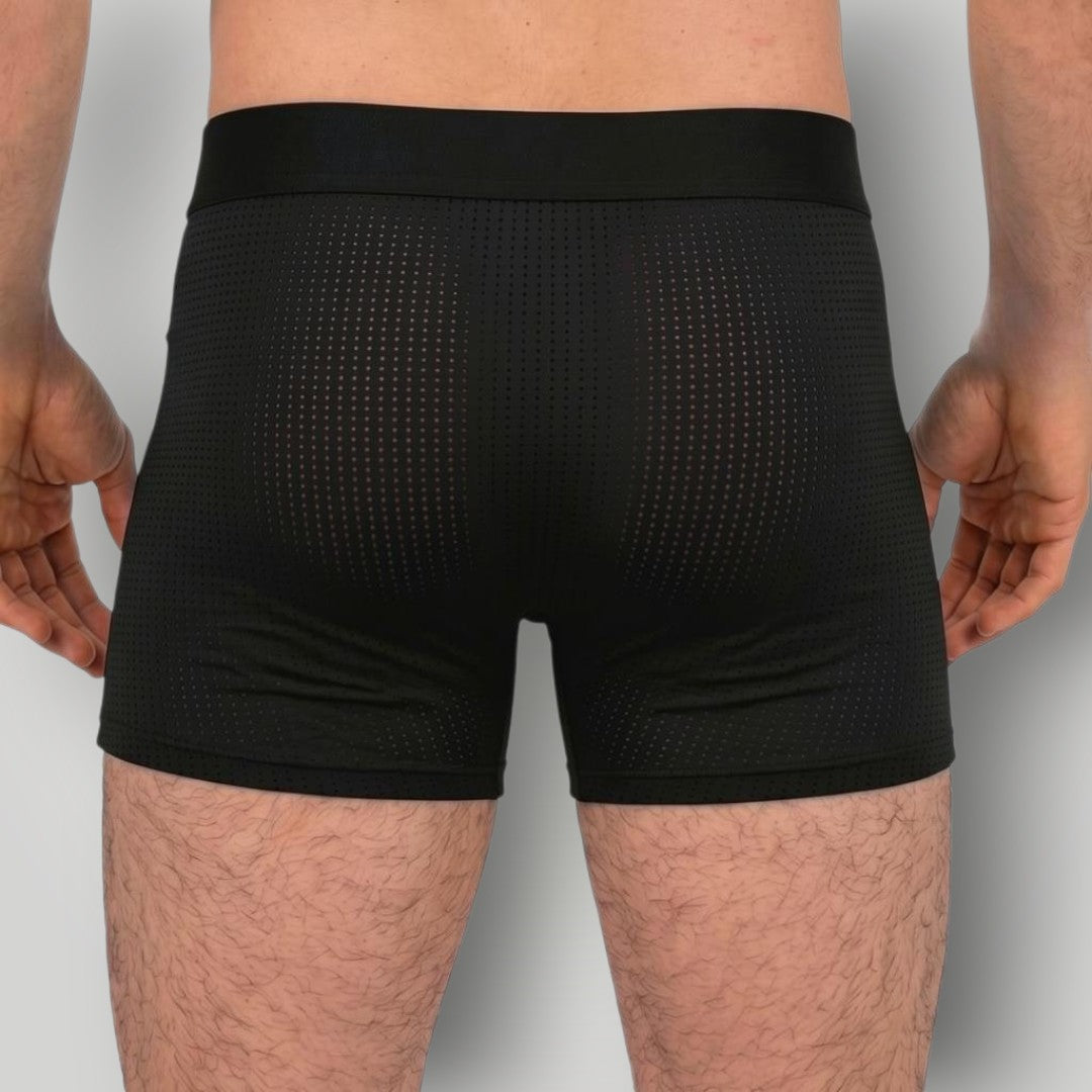 Cueca boxer preta W One Brand Store em poliamida com tecnologia dry, tecido respirável e ajuste anatômico