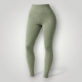 W One Brand Store basic green polyamide leggings with a subtle logo detail on the waistband, designed for fitness and everyday wear.