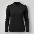 Jaqueta W One Brand Store preta de poliamida com zíper, modelagem slim e abertura para polegar nas mangas