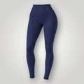 Legging Essence W One Brand Store azul marinho de cintura alta, modelagem ajustada e tecido confortável para treinos.