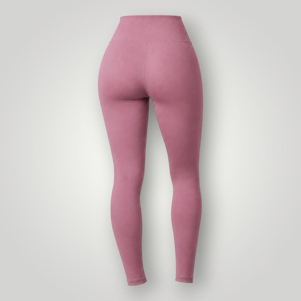 Legging W One Brand Store Essence na cor cacau, modelo básico de média compressão com tecido respirável e ajuste firme.