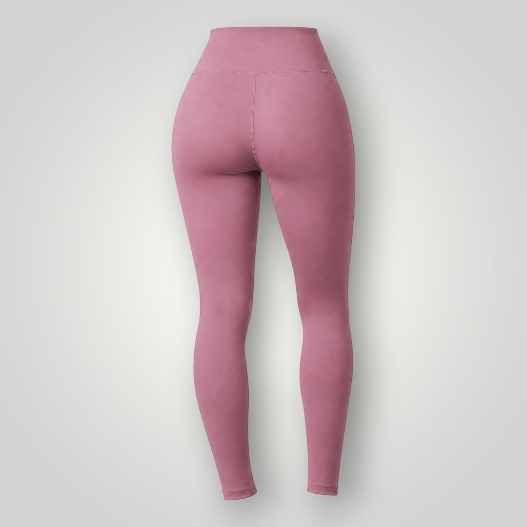 Legging W One Brand Store Essence na cor cacau, modelo básico de média compressão com tecido respirável e ajuste firme.