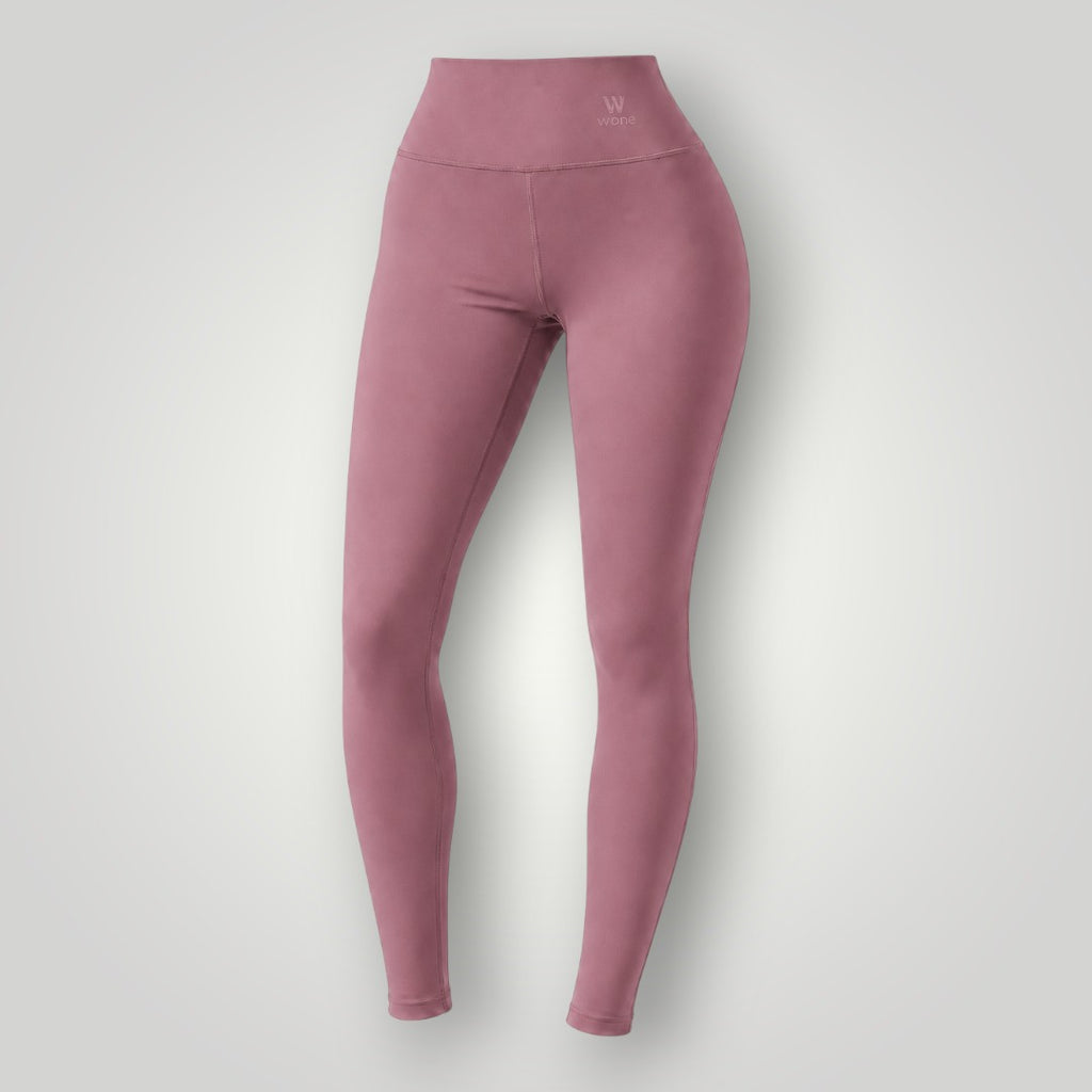 Legging W One Brand Store Essence cor cacau em poliamida com proteção UV e média compressão para treinos