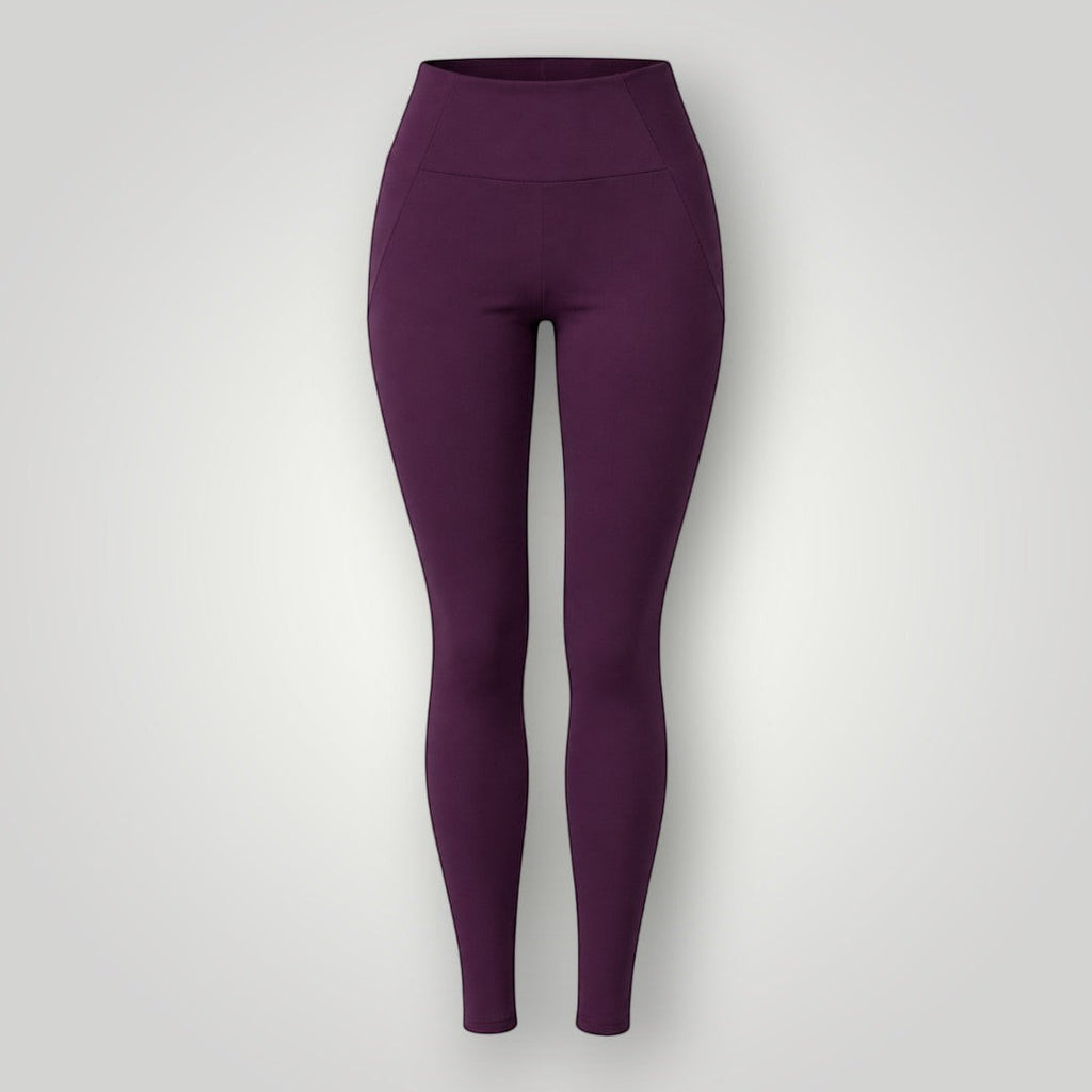 Legging W One Brand Store Performance na cor vinho com bolso V lateral, tecido de poliamida com média compressão.