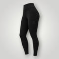 Legging W One Brand Store preta com bolso lateral funcional, tecido de média compressão e ajuste confortável ao corpo.