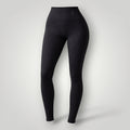 Legging W One Brand Store Essence preta de cintura alta com tecido de média compressão e proteção solar FPU 50+