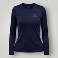 W One Brand Store navy blue long sleeve fitness t-shirt made of polyamide with sun protection.