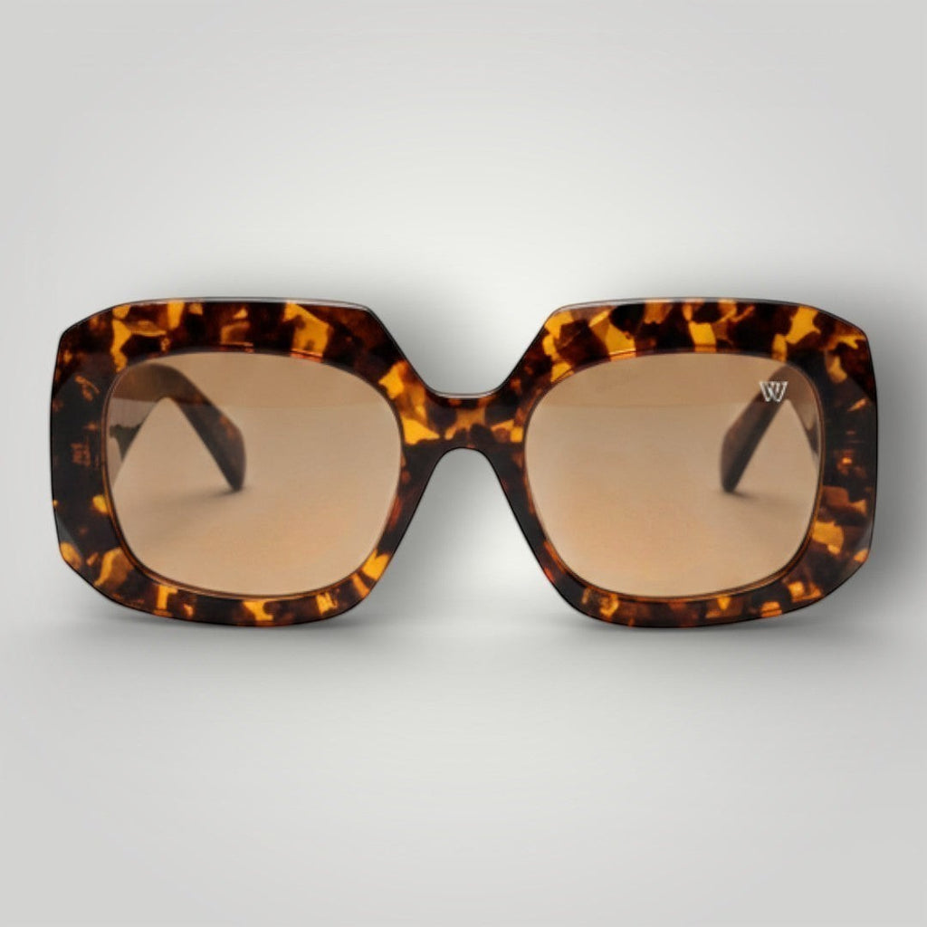 Óculos de Sol Acetato Camuflado Marrom vista lateral