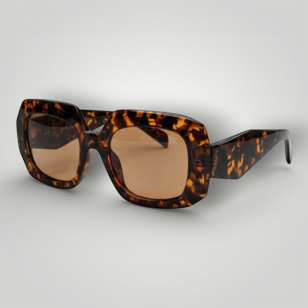 Óculos de Sol Acetato Camuflado Marrom vista frontal