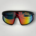 Óculos de Sol Esportivo Modelo Máscara Maxi Preto com Lente Multicolor Espelhada vista frontal